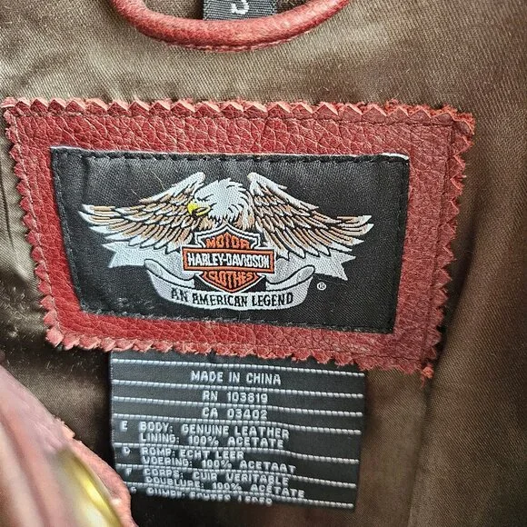Genuine Leather Embroidered Harley Davidson Jacket - Picture 5 of 5